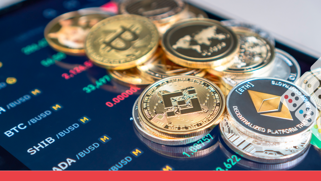 Monedas digitales sobre tablet