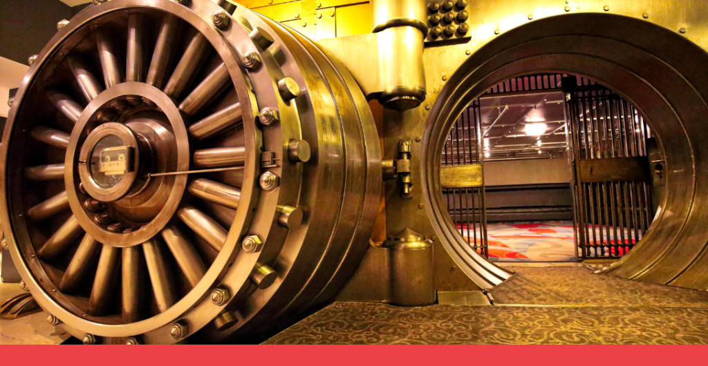 Bóveda bancaria como símbolo de seguridad