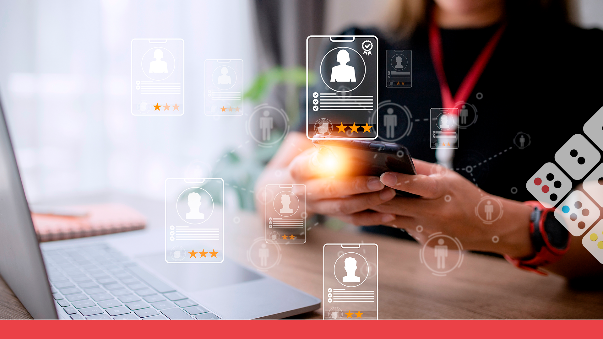 Confianza digital, según Mastercard Persona utiliza teléfono inteligente en un entorno seguro