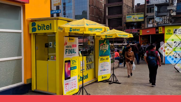 Puesto de Bitel en calle de Perú 