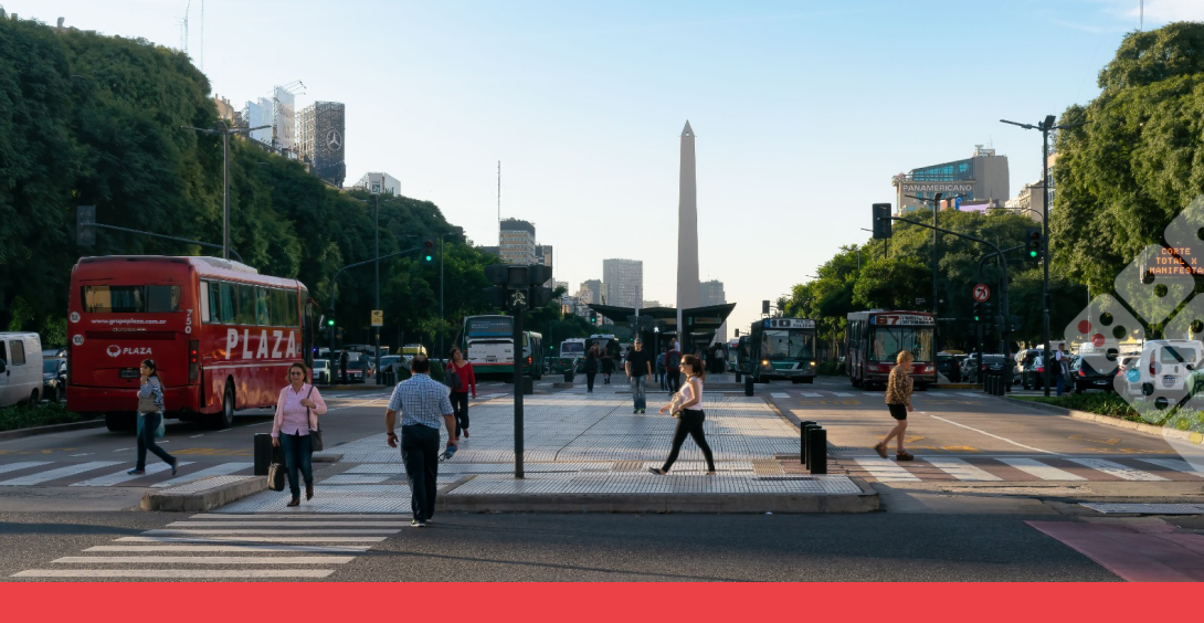 Buenos Aires, calle principal del Obelisco.