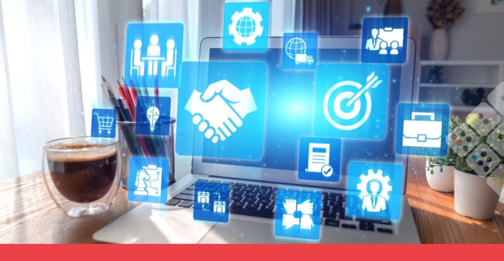 Computadora con múltiples íconos.