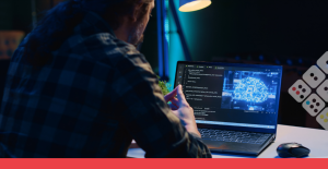 Programador haciendo código de programación usando IA
